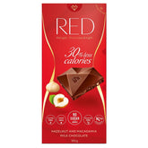 Chocolate con leche con avellanas y macadamia 30 % menos calorías 100 g DELICIA ROJA